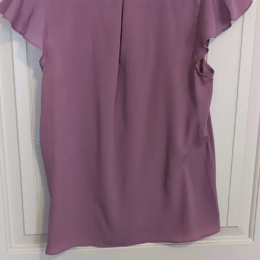 NWT Nine West Dusty Purple Flutter Sleeve Blouse - Picture 12 of 13